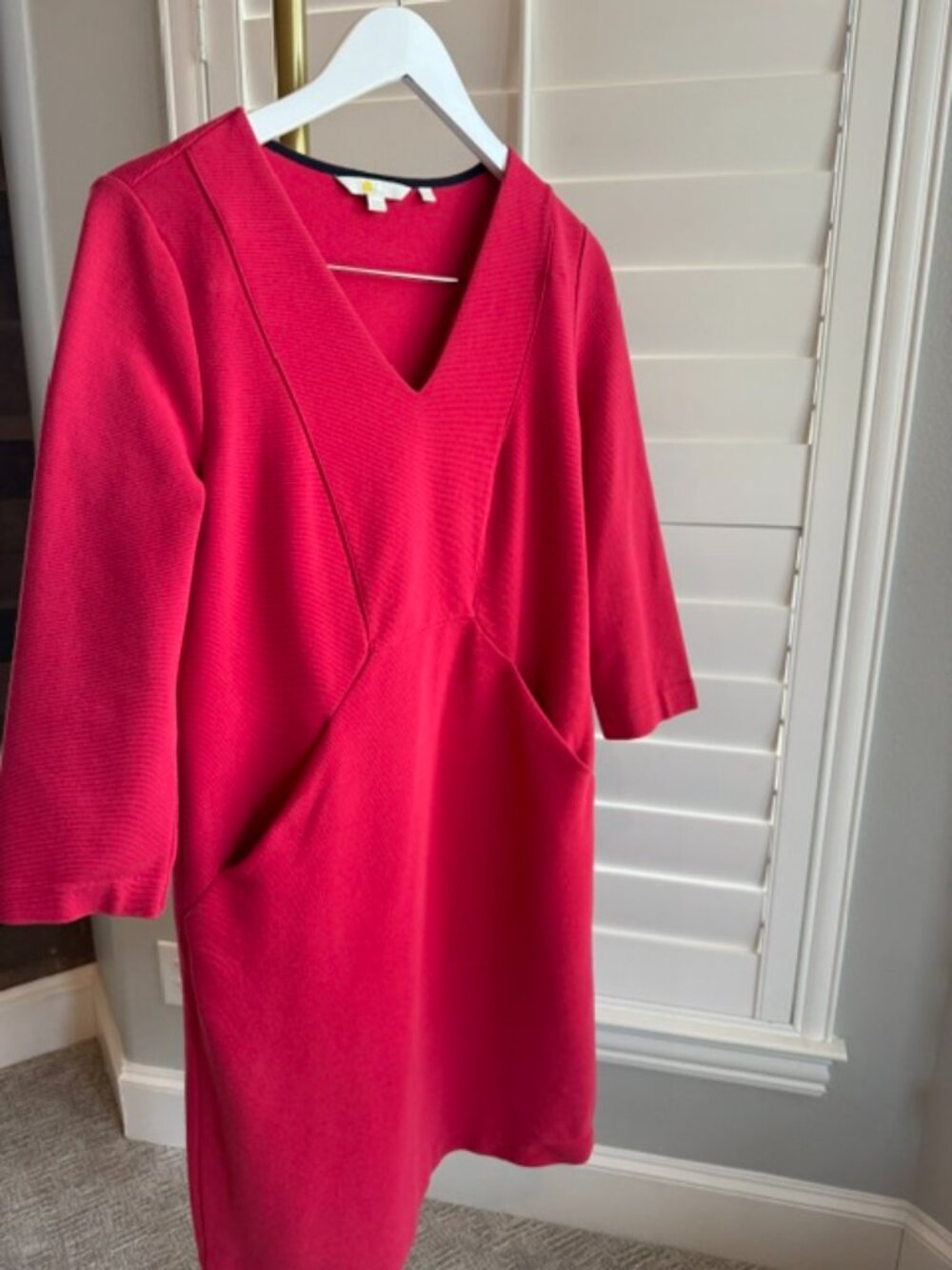 Boden Raspberry Pink Textured Knit Sheath Dress 10L